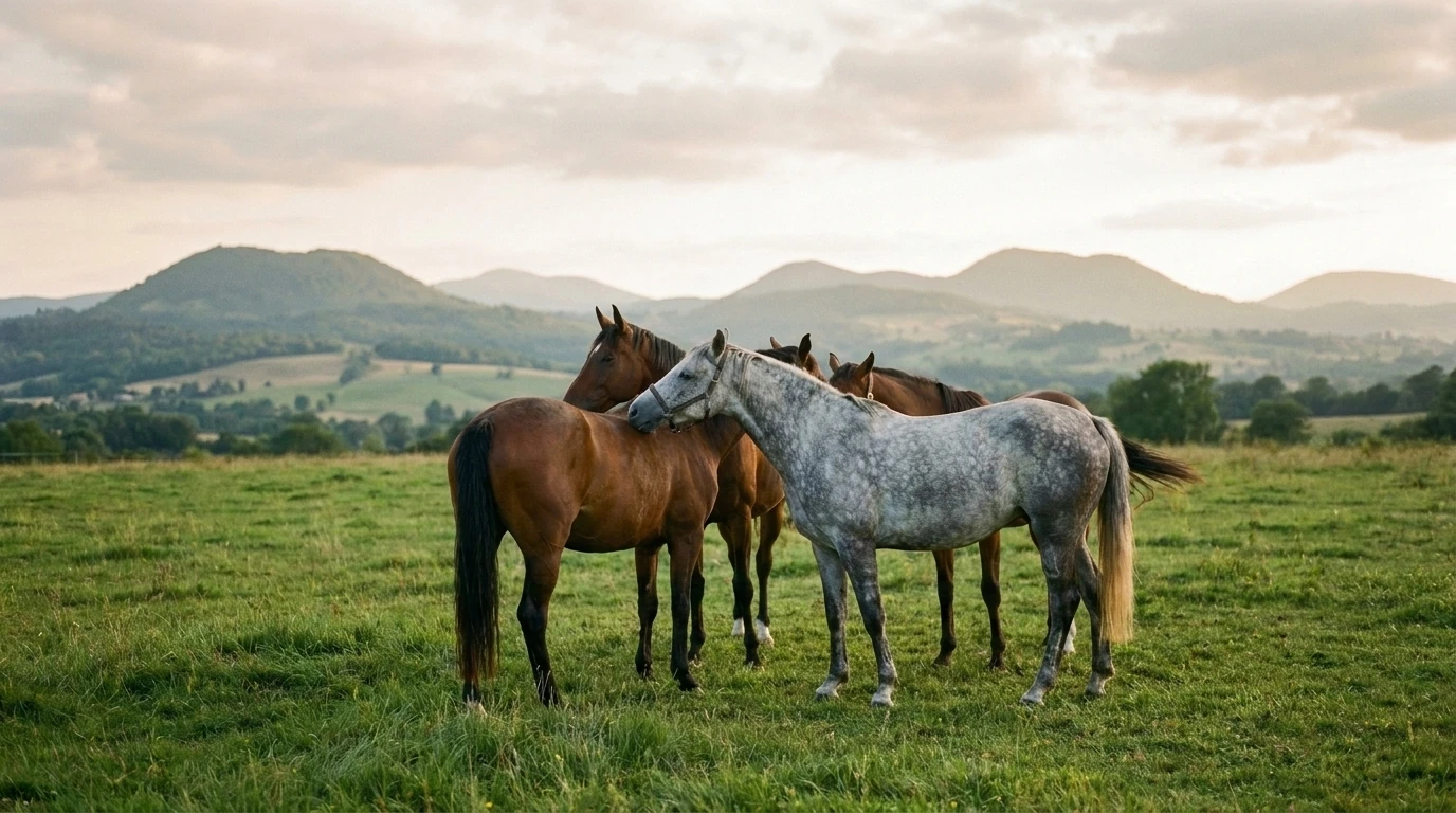 Les chevaux du Constell'air Équitation en liberté, Puy-de-Dôme